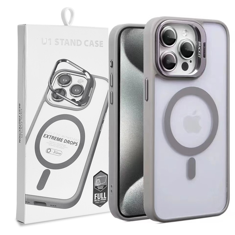 Picture of Dreamify USA The Compass Series Full Set MagSafe Clear Case for iPhone 15 Pro (6.1) - Titanium Grey
