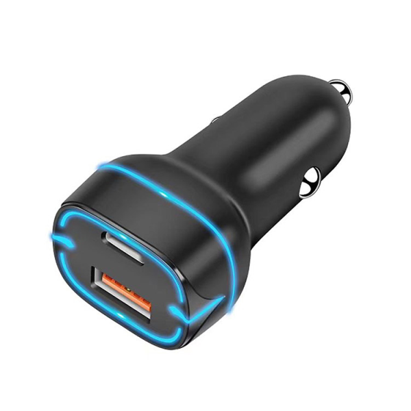 Picture of PD 20w Dual Port Car Charger w. USB-C & USB-A