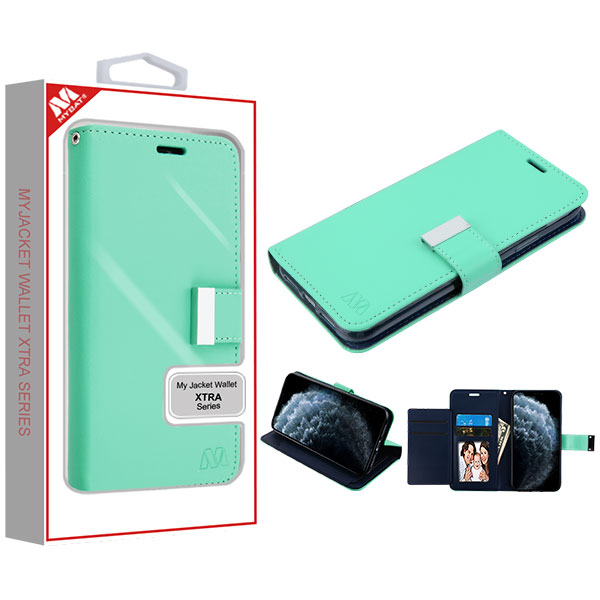Picture of MyBat MyJacket Wallet Xtra Series for Apple iPhone 11 Pro - Teal Green / Dark Blue