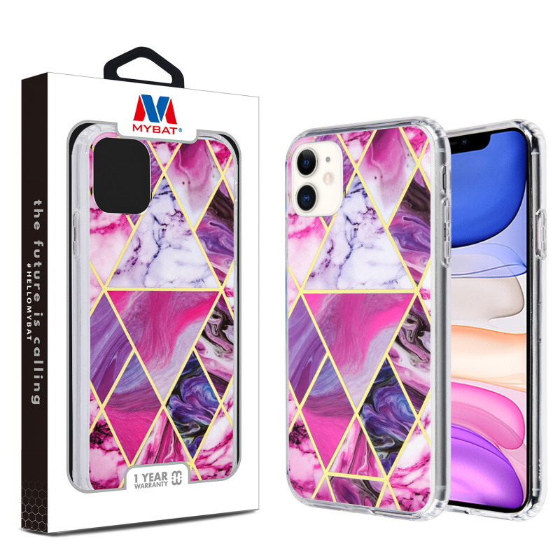Picture of MyBat Fusion Protector Cover for Apple iPhone 11 - Electroplated Purple Marbling