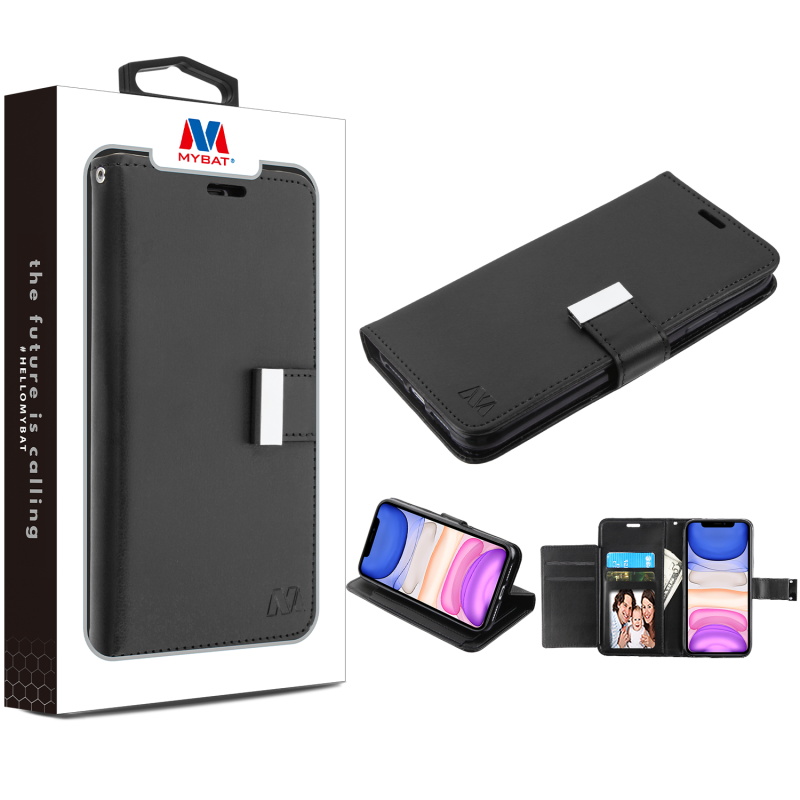 Picture of MyBat MyJacket Wallet Xtra Series for Apple iPhone 11 - Black / Black