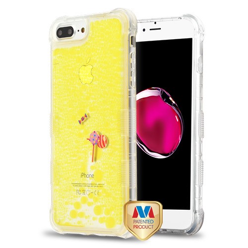 Picture of MyBat TUFF AquaLava Hybrid Protector Cover for Apple iPhone 8 Plus/7 Plus / 6s Plus/6 Plus - Candyland (Lollipop / Candy) Yellow Oil