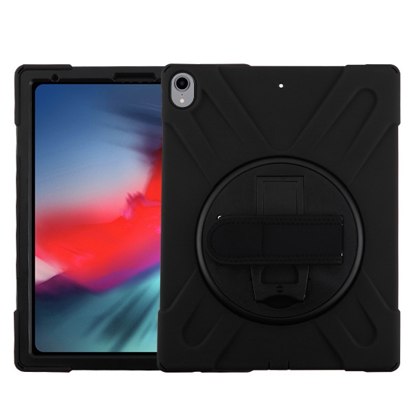 Picture of MyBat Rotatable Stand Protector Cover (with Wristband) for Apple iPad Pro 12.9 (2018) (A1876,A1895,A1983,A2014) - Black / Black