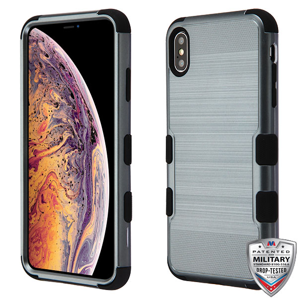 Picture of MyBat TUFF Series Case for Apple iPhone XS Max - Slate Blue Brushed / Black
