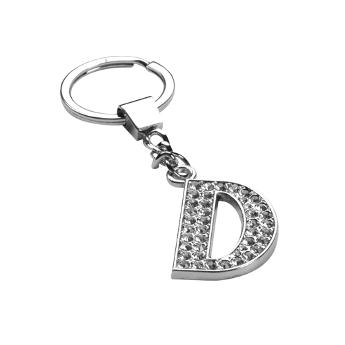 Picture of Valor GLAMOROUS LETTER "D" KEYCHAIN WITH WHITE CRYSTALS