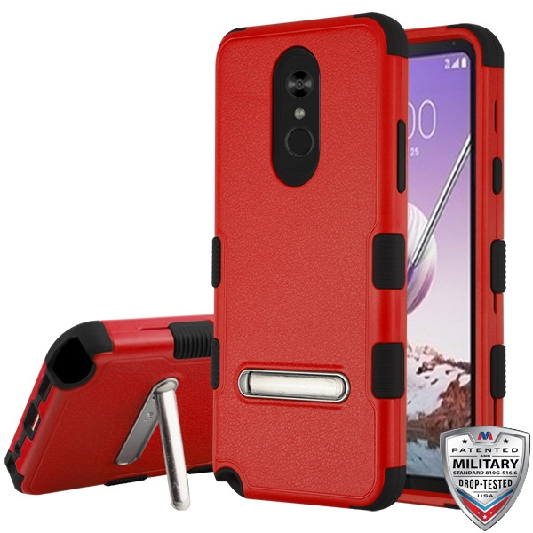 Picture of MyBat TUFF Series Case (with Magnetic Metal Stand) for Lg Stylo 5 - Natural Red / Black