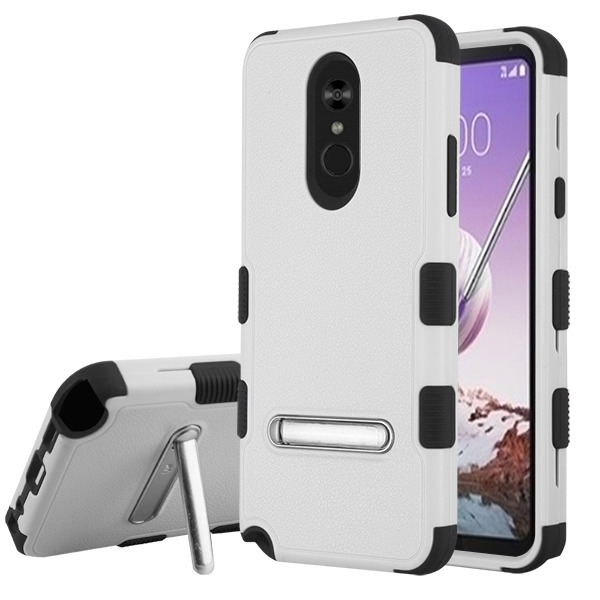 Picture of MyBat TUFF Series Case (with Magnetic Metal Stand) for Lg Stylo 5 - Natural Gray / Black