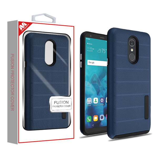 Picture of MyBat Fusion Protector Cover for Lg Stylo 4 / Stylo 4 Plus - Ink Blue Dots Textured / Black