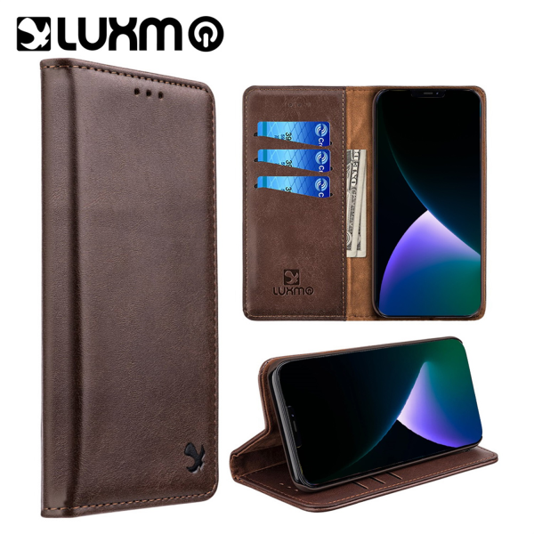 Picture of Dreamify USA The Luxury Gentleman Series 4 Wallet Case for iPhone 15 Plus (6.7) / iPhone 14 Plus (6.7)  - Brown