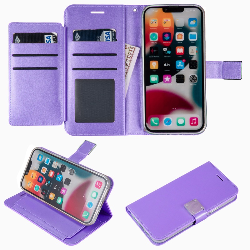 Picture of Dreamify USA DesignX Series Leather Wallet Case for iPhone 15 Pro (6.1) - Purple