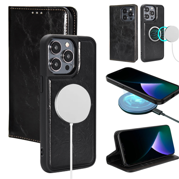 Picture of Dreamify USA The Luxury Gentleman Series 4 MagSafe Wallet Case for iPhone 15 Pro (6.1) - Black