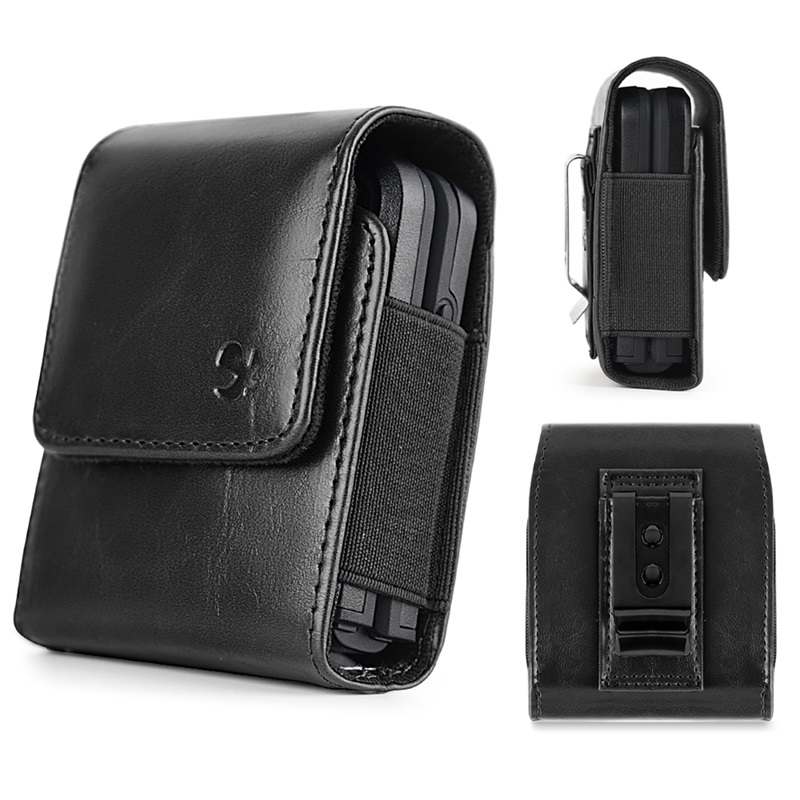 Picture of LUXMO Extra Small Vertical Universal Leather Pouch - Black (Retail Packaging)