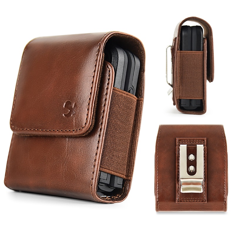 Picture of LUXMO Extra Small Universal Vertical Leather Pouch - Brown
