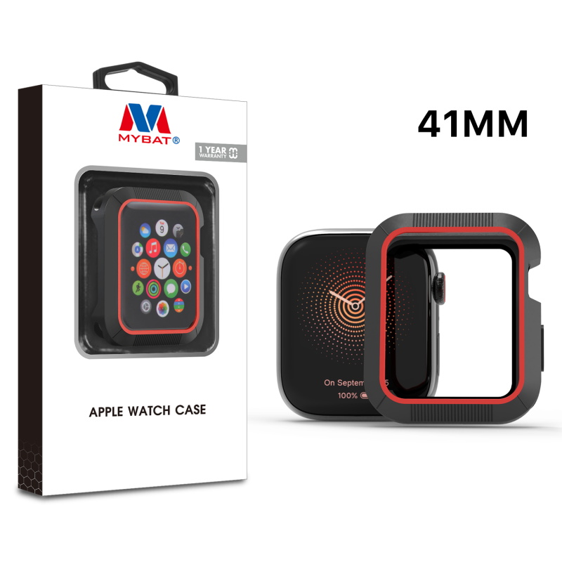 Picture of MyBat Halo Case for Apple Watch Series 7 41mm/Watch Series 9 41mm / Watch Series 8 41mm - Black / Red