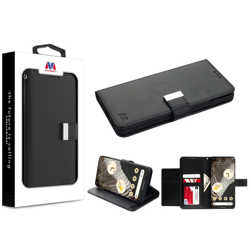 Picture of MyBat MyJacket Wallet Xtra Series for Google Pixel 7 Pro - Black / Black