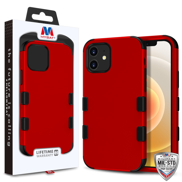 Picture of MyBat TUFF Hybrid Protector Case [Military-Grade Certified] for Apple iPhone 12 mini (5.4) - Red