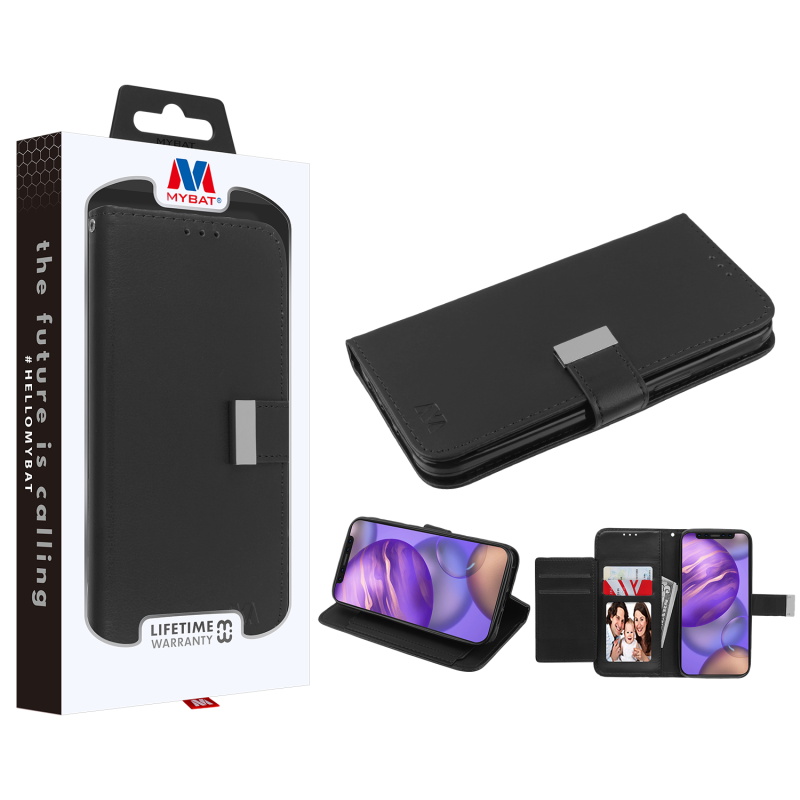 Picture of MyBat MyJacket Wallet Xtra Series for Apple iPhone 12 mini (5.4) - Black / Black