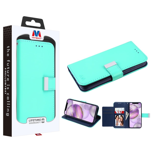 Picture of MyBat MyJacket Wallet Xtra Series for Apple iPhone 12 Pro Max (6.7) - Teal Green / Dark Blue