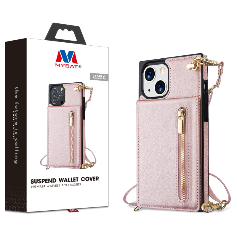 Picture of MyBat Suspend Wallet Cover (with Lanyard) for Apple iPhone 13 (6.1) - Rose Gold