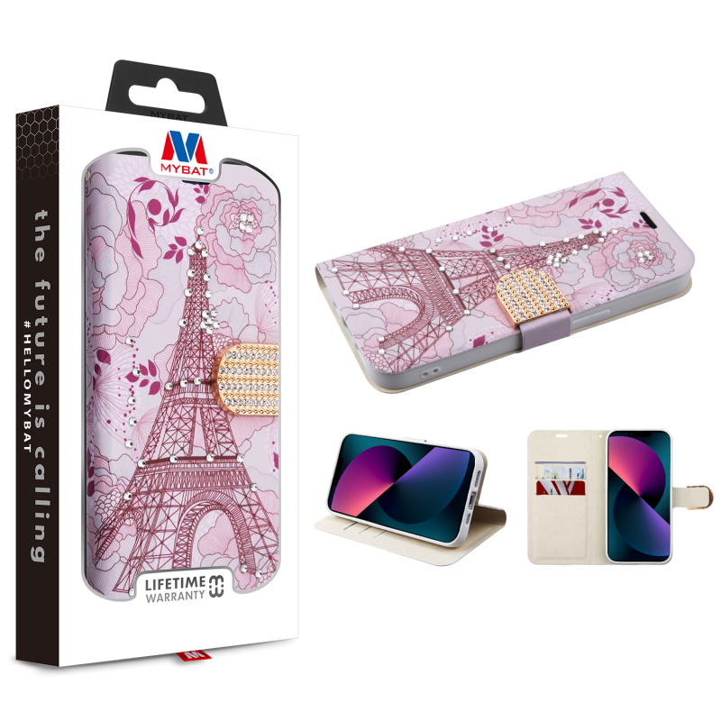 Picture of MyBat MyJacket Wallet Diamond Series for Apple iPhone 13 mini (5.4) - Eiffel Tower