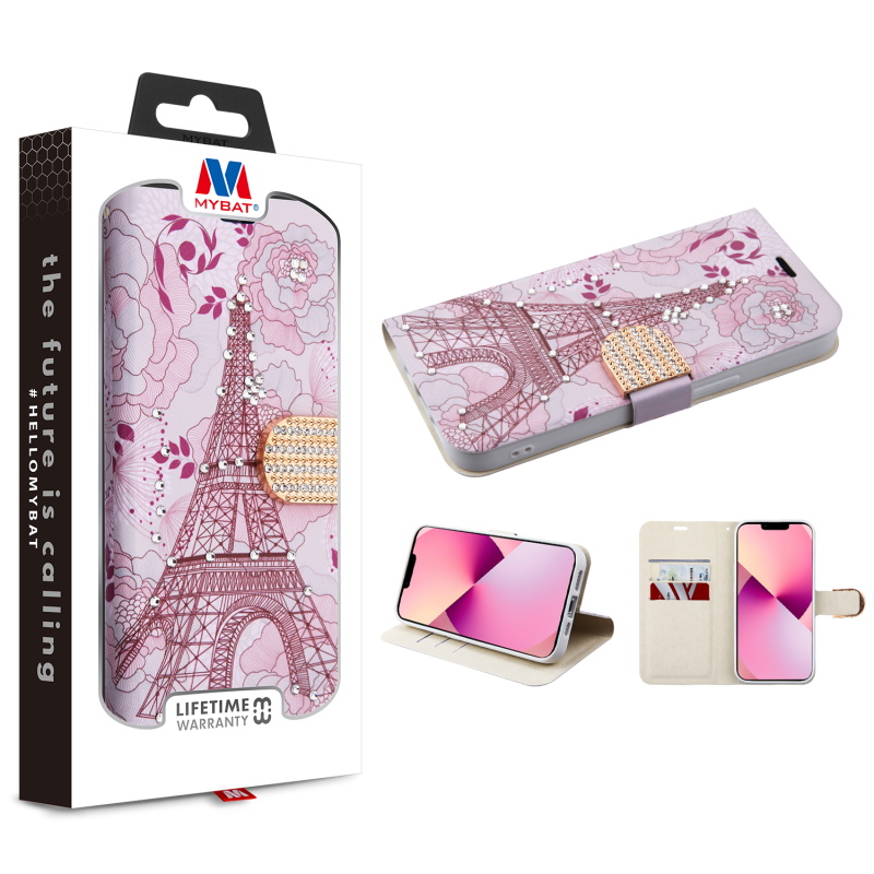 Picture of MyBat MyJacket Wallet Diamond Series for Apple iPhone 13 (6.1) - Eiffel Tower