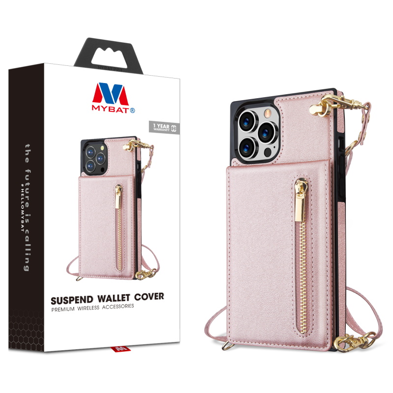 Picture of MyBat Suspend Wallet Cover (with Lanyard) for Apple iPhone 13 Pro (6.1) - Rose Gold