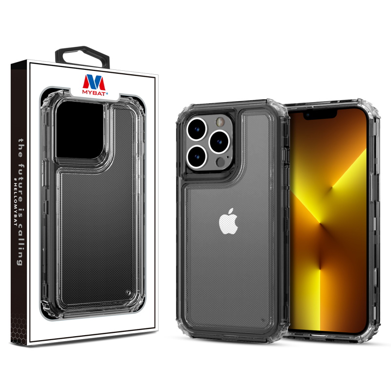 Picture of MyBat Hybrid Protector Cover for Apple iPhone 13 Pro (6.1) - Transparent Black / Transparent Clear
