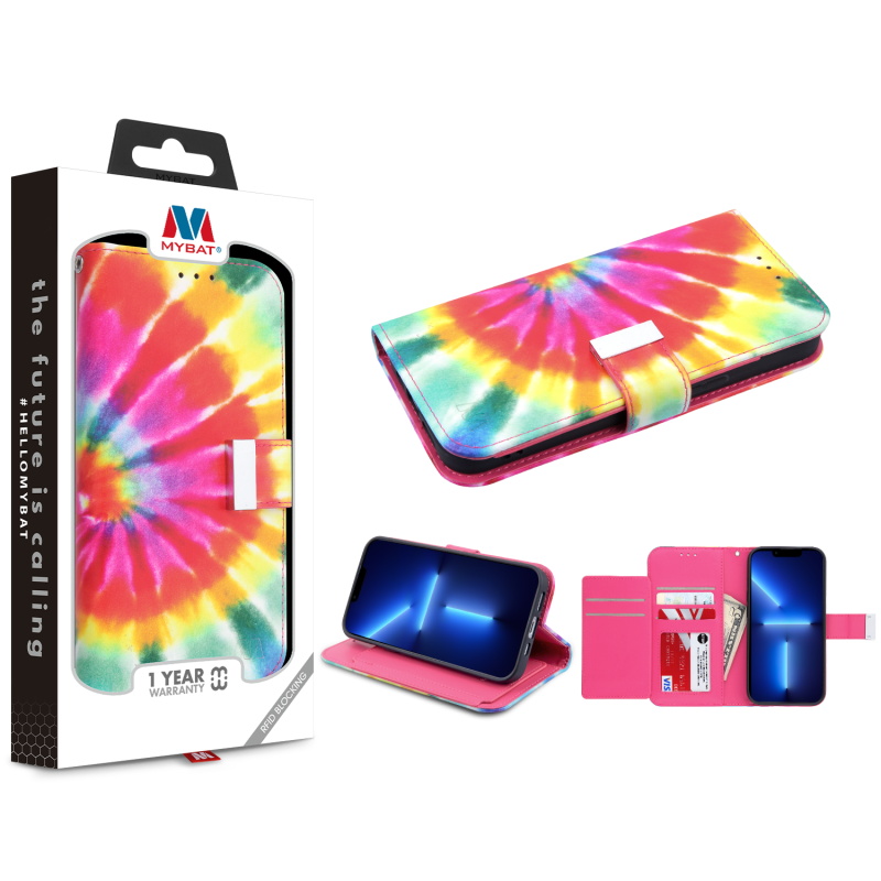 Picture of MyBat MyJacket Wallet Xtra Series with RFID Blocking for Apple iPhone 13 Pro Max (6.7) - Tie Dye Swirl