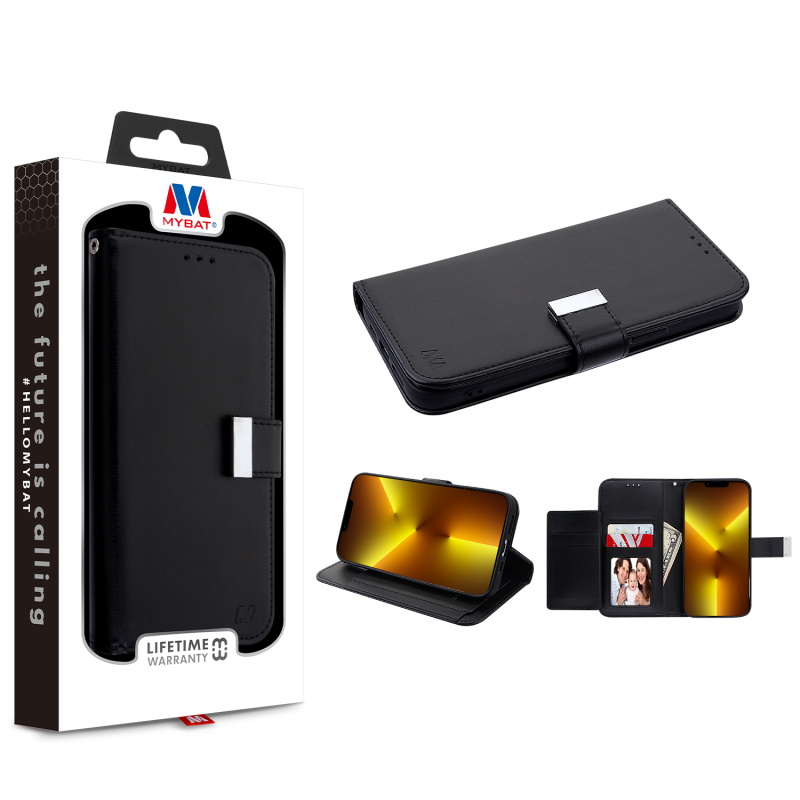 Picture of MyBat MyJacket Wallet Xtra Series for Apple iPhone 13 Pro (6.1) - Black / Black