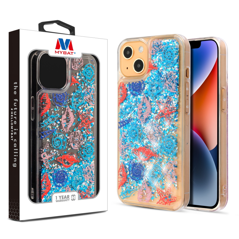 Picture of MyBat Quicksand Glitter Hybrid Protector Cover for Apple iPhone 14 Plus (6.7) - Seashells
