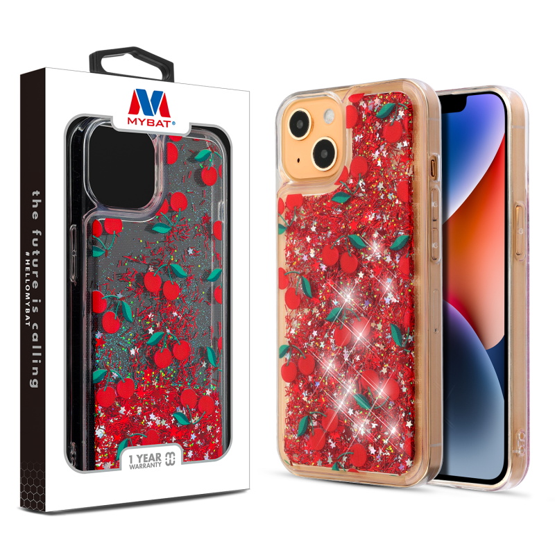 Picture of MyBat Quicksand Glitter Hybrid Protector Cover for Apple iPhone 14 Plus (6.7) - Cherry