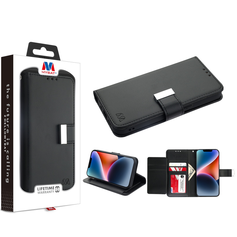 Picture of MyBat MyJacket Wallet Xtra Series for Apple iPhone 14 Plus (6.7) - Black / Black
