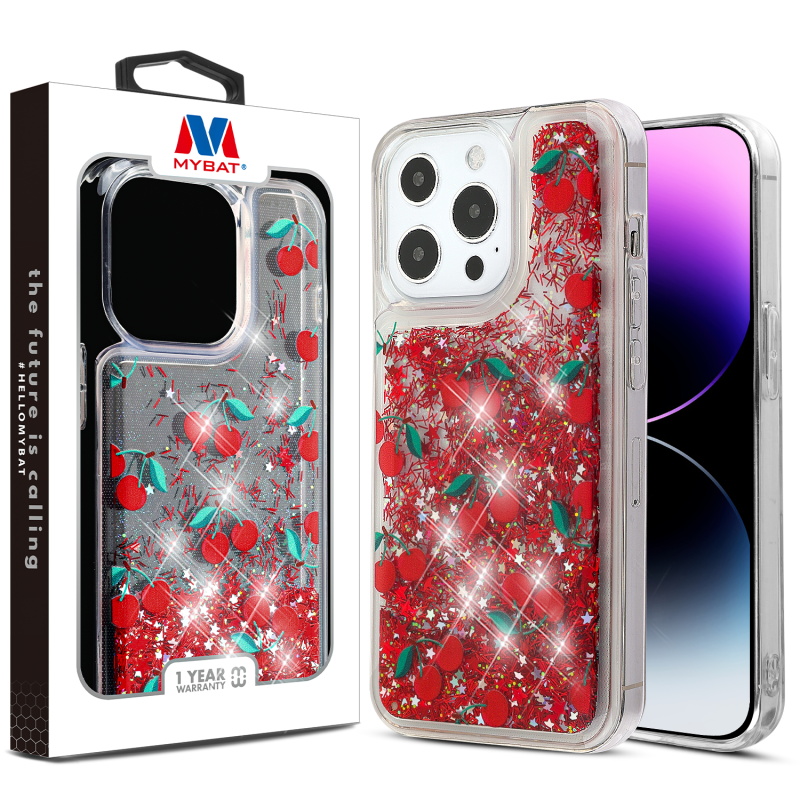 Picture of MyBat Quicksand Glitter Hybrid Protector Cover for Apple iPhone 14 Pro Max (6.7) - Cherry