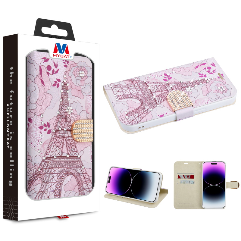 Picture of MyBat MyJacket Wallet Diamond Series for Apple iPhone 14 Pro Max (6.7) - Eiffel Tower