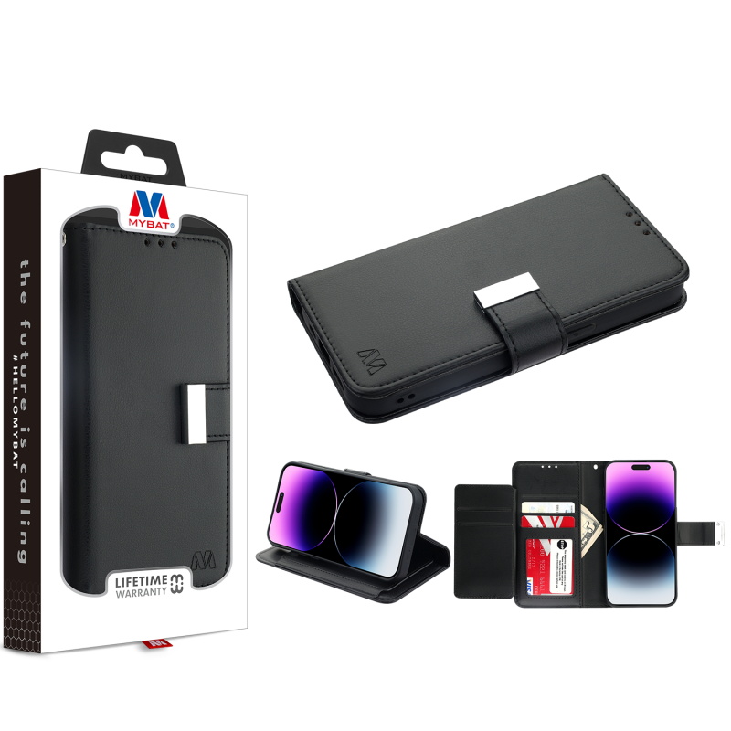 Picture of MyBat MyJacket Wallet Xtra Series for Apple iPhone 14 Pro Max (6.7) - Black / Black