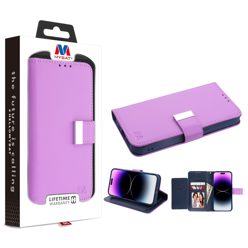 Picture of MyBat MyJacket Wallet Xtra Series for Apple iPhone 14 Pro Max (6.7) - Purple / Dark Blue
