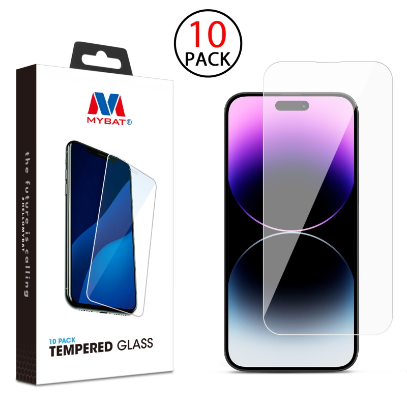 Picture of MyBat Tempered Glass Screen Protector (2.5D)(10-pack) for Apple iPhone 14 Pro (6.1) - Clear