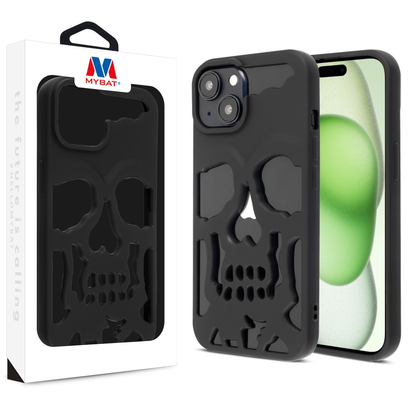 Picture of MyBat Skullcap Protector Cover for Apple iPhone 15 Plus (6.7) - Black