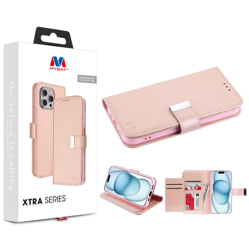 Picture of MyBat MyJacket Wallet Xtra Series for Apple iPhone 15 (6.1) - Rose Gold