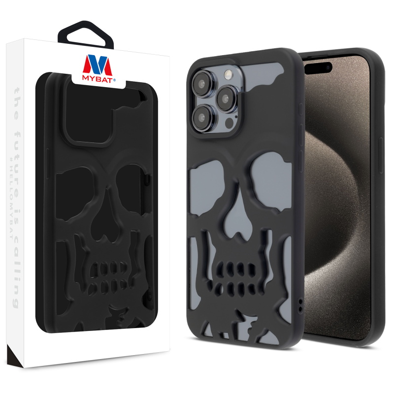 Picture of MyBat Skullcap Protector Cover for Apple iPhone 15 Pro (6.1) - Black