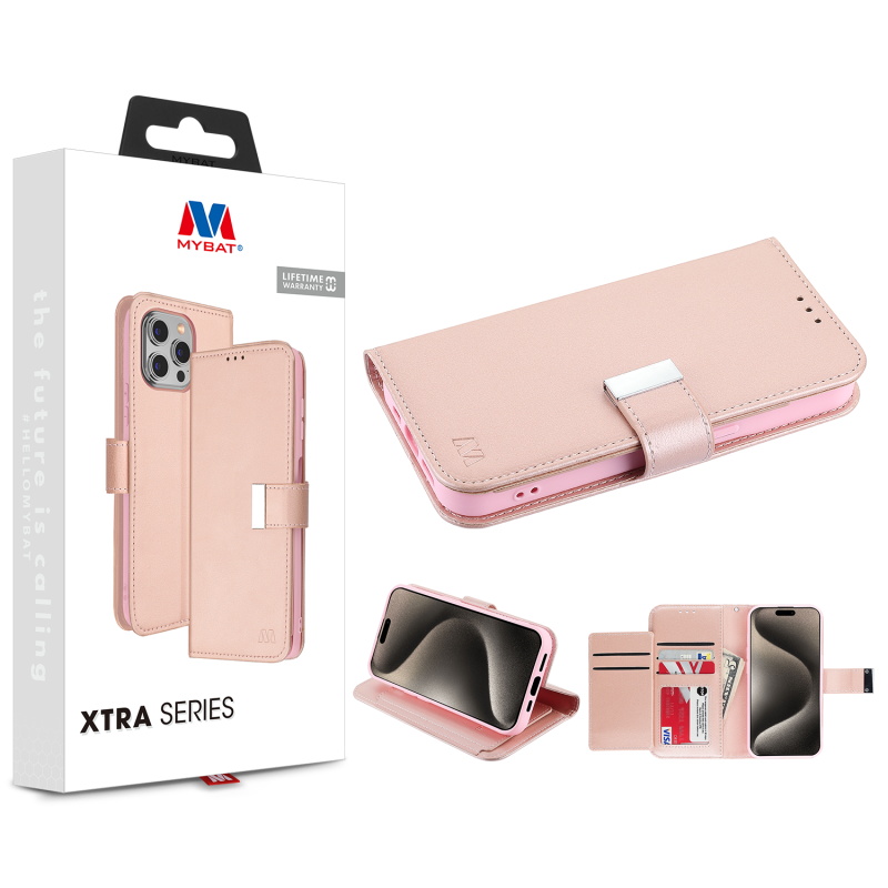 Picture of MyBat MyJacket Wallet Xtra Series for Apple iPhone 15 Pro (6.1) - Rose Gold