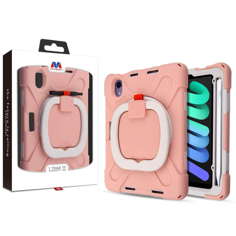 Picture of MyBat Rotatable Stand Shockproof Protector Cover for Apple iPad mini 6 (2021) / iPad mini 7 (2024) - Rose Gold / Rose Gold