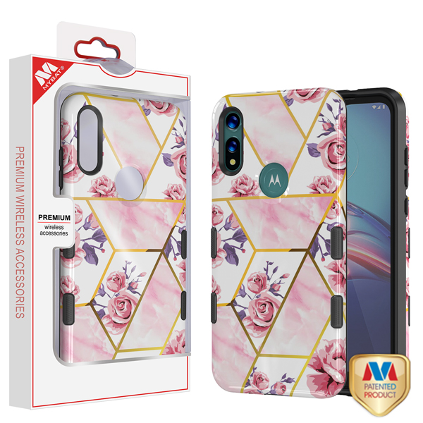 Picture of MyBat TUFF Subs Series Case for Motorola Moto E (2020) / Moto E7 (2020) - Rose Marble