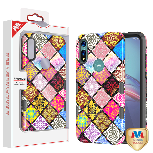 Picture of MyBat TUFF Subs Series Case for Motorola Moto E (2020) / Moto E7 (2020) - Mediterranean / Black