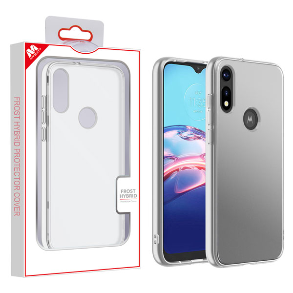Picture of MyBat Frost Hybrid Protector Cover for Motorola Moto E (2020) / Moto E7 (2020) - Semi Transparent White Frosted / Rubberized Semi Transparent White