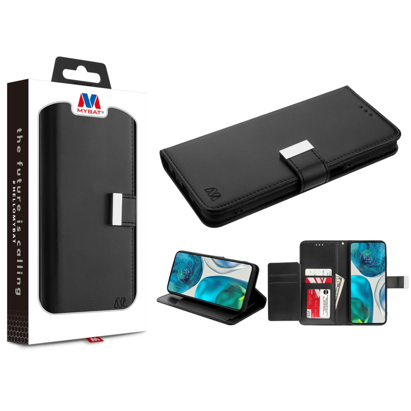 Picture of MyBat MyJacket Wallet Xtra Series for Motorola Moto G 5G (2022) - Black / Black