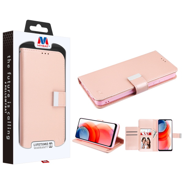 Picture of MyBat MyJacket Wallet Xtra Series for Motorola Moto G Play (2021) - Rose Gold