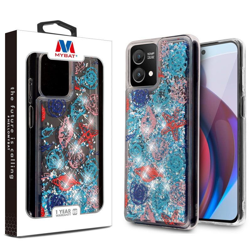 Picture of MyBat Quicksand Glitter Hybrid Protector Cover for Motorola Moto G Stylus 5G (2023) - Seashells
