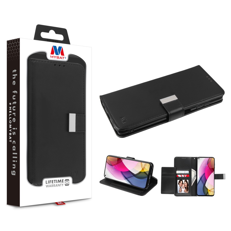 Picture of MyBat MyJacket Wallet Xtra Series for Motorola Moto G Stylus (2021) - Black / Black