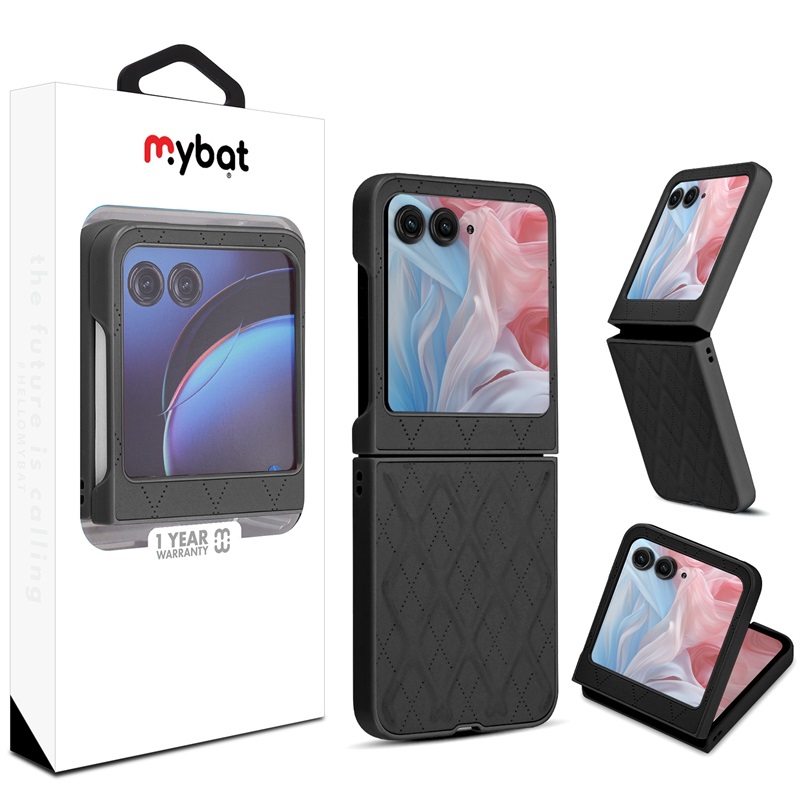 Picture of MyBat Leather Protector Case for Motorola razr (2024) - Black
